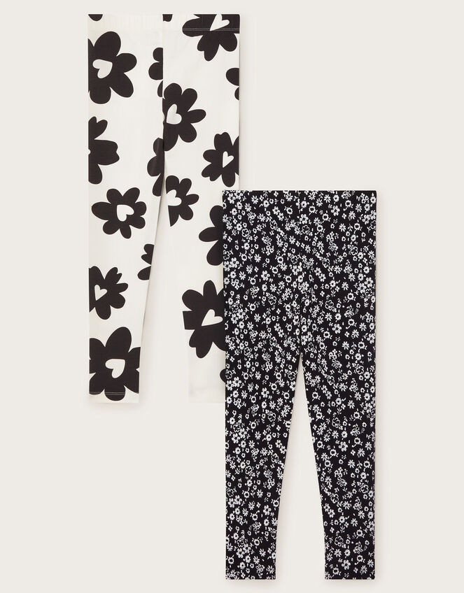 2-Pack Floral Leggings, Black (BLACK), large