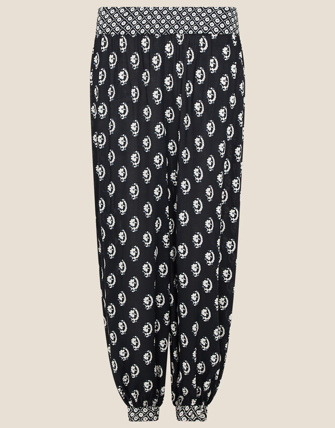 Rori Printed Hareem Trousers, Black (BLACK), large