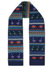 Dinosaur Fairisle Knit Scarf, , large