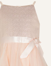 Seville Jacquard Top Ruffle Dress, Pink (PINK), large