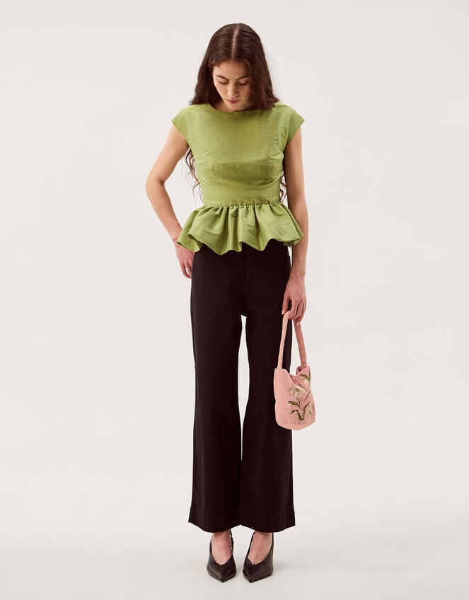 Dahlia Sleeveless Peplum Top, Green (PALE GREEN), large