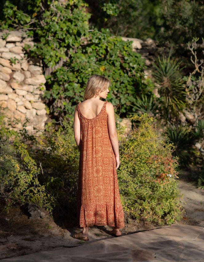 Lyrical Sisters Kaleidoscope Maxi Dress, Orange (RUST), large