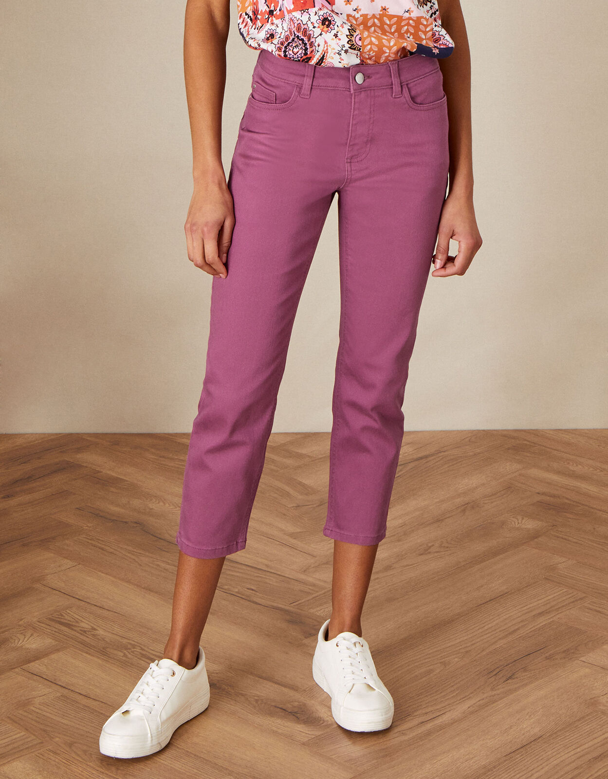 Idabella Cropped Denim Jeans Pink