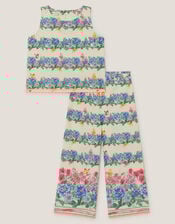 Clara Floral Print Top & Trouser Set, Ivory (IVORY), large