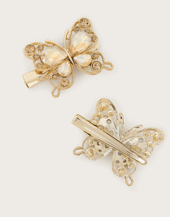 2-Pack Jewel Butterfly Hair Clips, , large