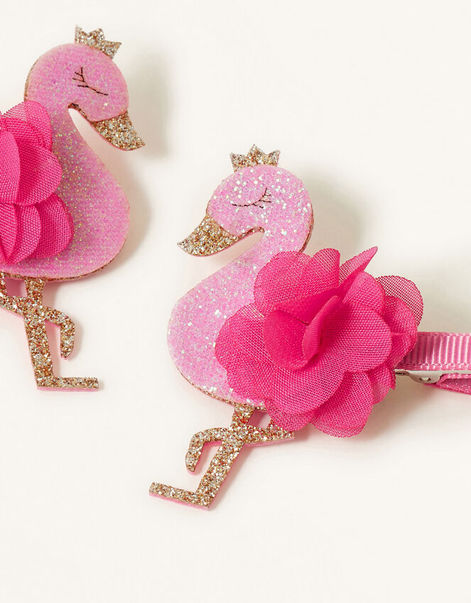 Flamingo Pom-Pom Hair Clip Twinset, , large