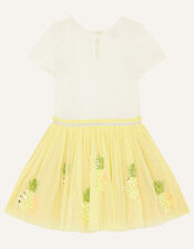 Sequin Pineapple Disco Dress, Yellow (YELLOW), large