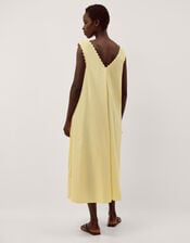 Sunny Sleeveless Scallop Midi Dress, Yellow (YELLOW), large