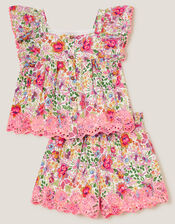 Floral Broderie Top and Shorts Set, Multi (MULTI), large
