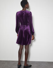 Vali Velvet Swing Mini Dress, Purple (PLUM), large