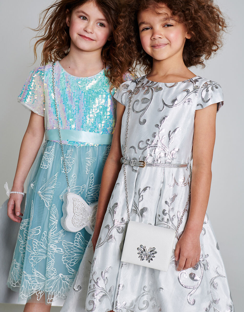 Children Girls 3-12yrs | Esma Butterfly Sequin Dress Blue - NJ25249