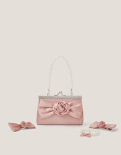 Bridesmaid Rosette Bag & Accessories Set, Pink (PALE PINK), large