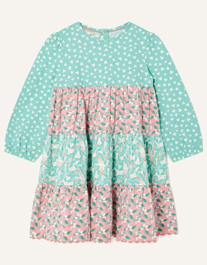 TIERED JERSEY DRESS || RAINBOWS - QUINCY MAE