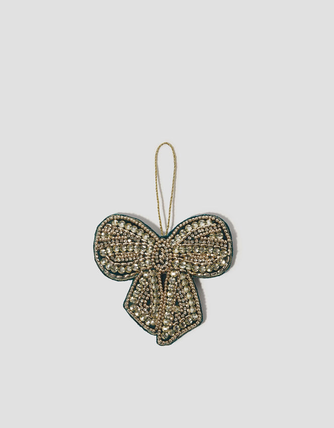 Embellished Bow Christmas Tree Decoration, Gold (GOLD), large