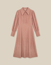 Skye Stretch Corduroy Midi Shirt Dress, Pink (PINK), large