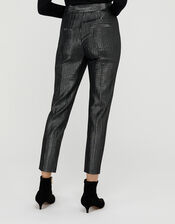 Mizzy Metallic Slim Fit Trousers, Silver (SILVER), large