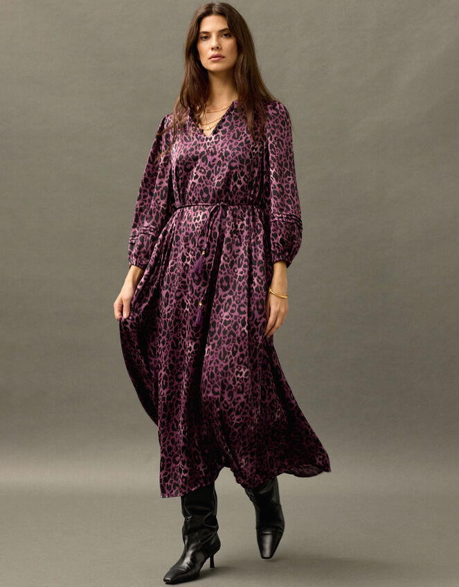 East Leopard Print Maxi Dress, Purple (PURPLE), large