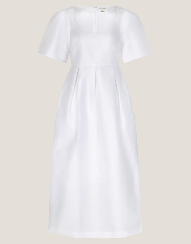 Sloane Short Sleeve Midi Wedding Dress, Ivory (IVORY), large