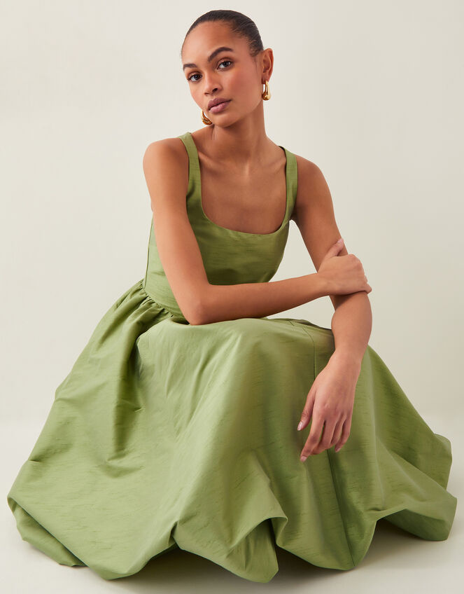 Mya Fit and Flare Midi Dress, Green (KHAKI), large