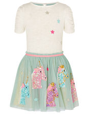 Unicorn Disco Dress, Blue (AQUA), large