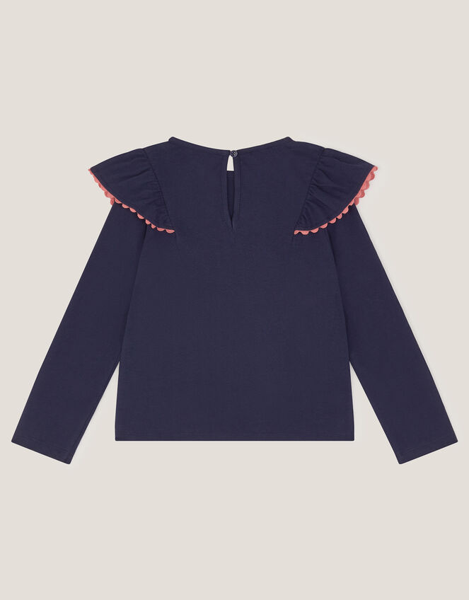 Christmas Sequin Bear Top, Blue (NAVY), large