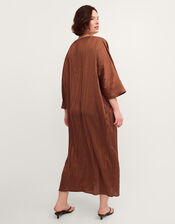 Callie Thorpe x Monsoon Twist Textured Kaftan Dress , Bronze (BRONZE), large