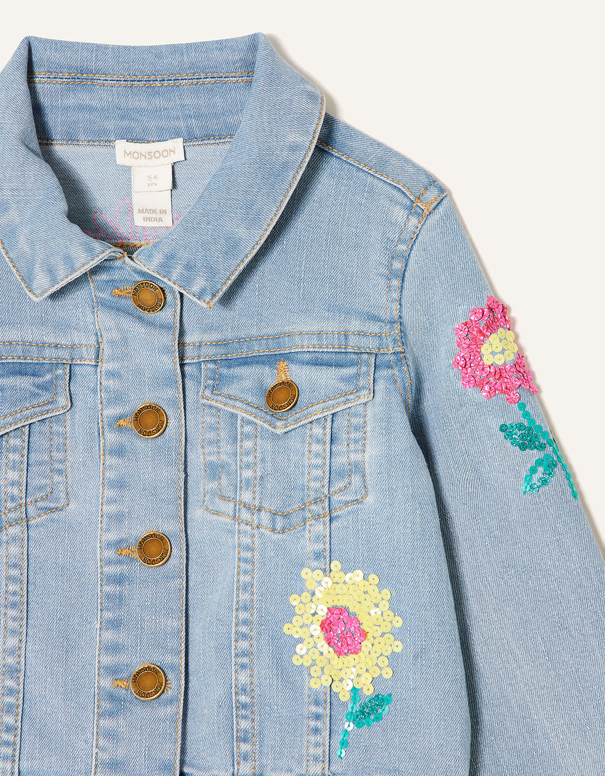 flower denim jacket