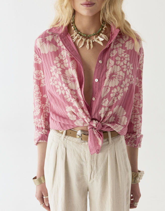 Maison Hotel Rusty Hawaiian Floral Shirt, Pink (PINK), large