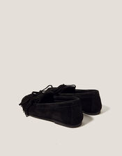 Sarah Suede Moccasins, Black (BLACK), large