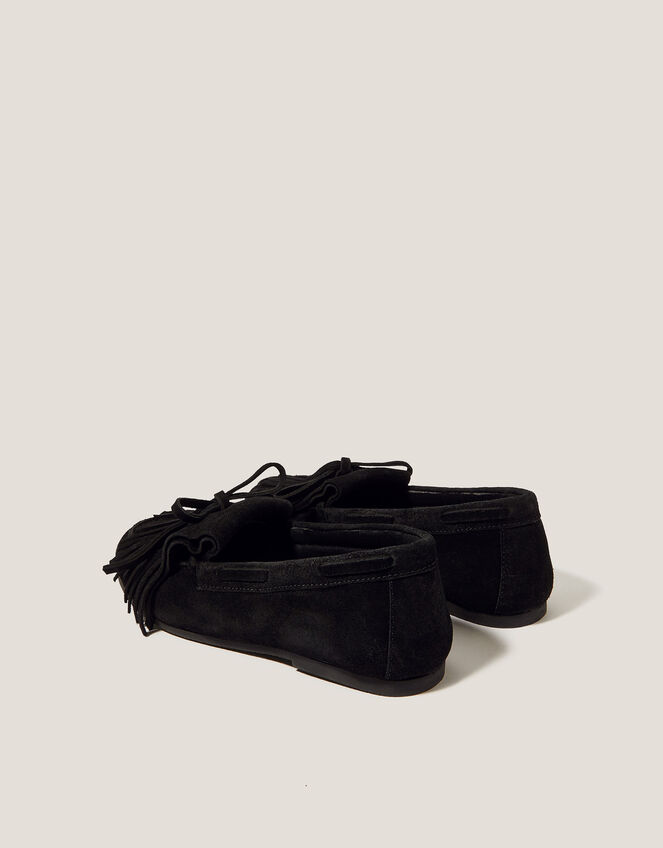 Sarah Suede Moccasins, Black (BLACK), large