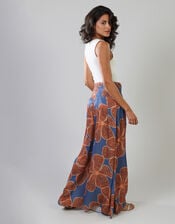 Traffic People Aurora Floral Print Wide Leg Trousers, Blue (BLUE), large