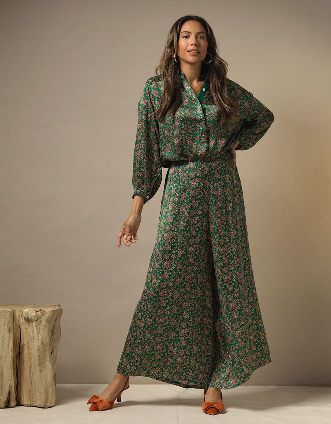 One Hundred Stars Print Darcy Shirt, Green (GREEN), large