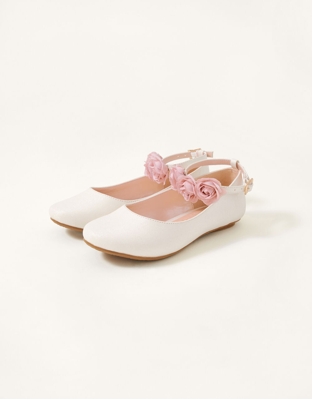 Children Children's Shoes & Sandals | Corsage Strap Ballerina Flats Ivory - YD14963