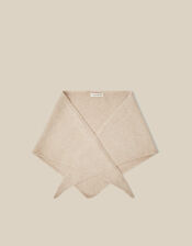 Fae Knitted Triangle Scarf, Natural (NATURAL), large