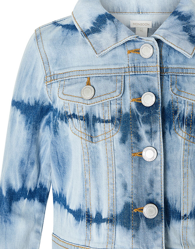 Tie Dyed White Denim Jacket