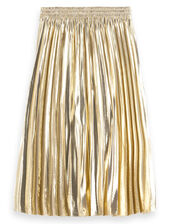 Scotch and Soda Pleated Midi Skirt, Gold (GOLD), large