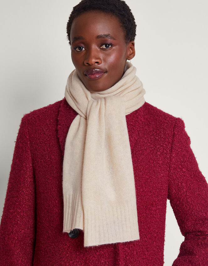 Cotton Cashmere Scarf in Ivory