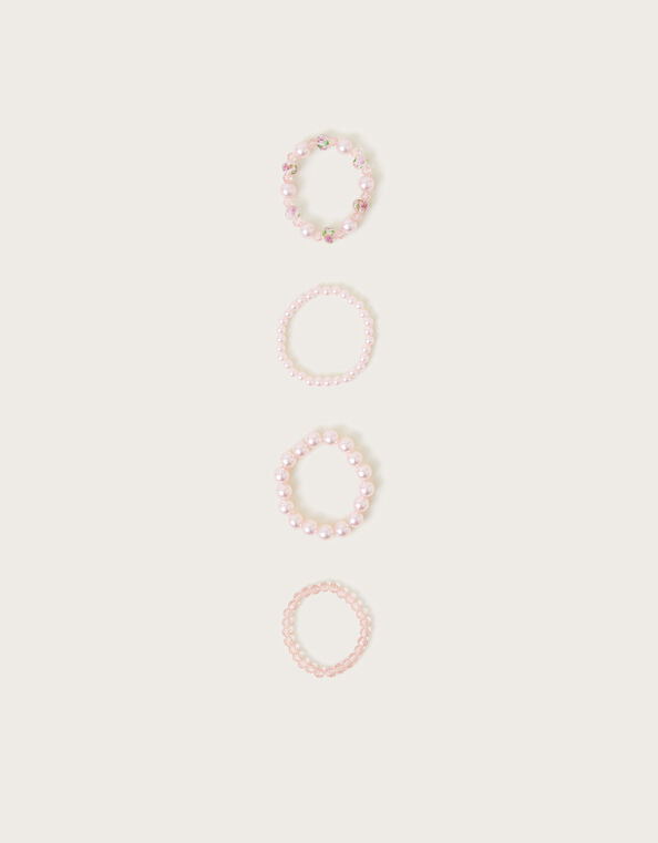 4-Pack Pearl Bead Stretch Bracelets, , large