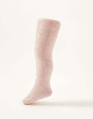 Baby Sparkle Cable Knit Tights Pink, Pink (PINK), large