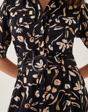 Ulla Floral Print Jersey Dress, Black (BLACK), large