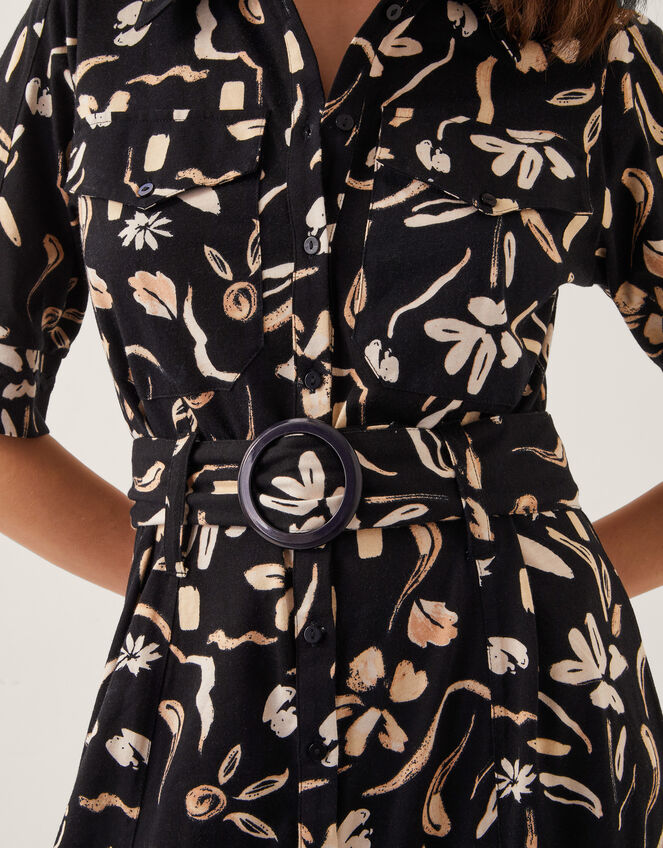 Ulla Floral Print Jersey Dress, Black (BLACK), large