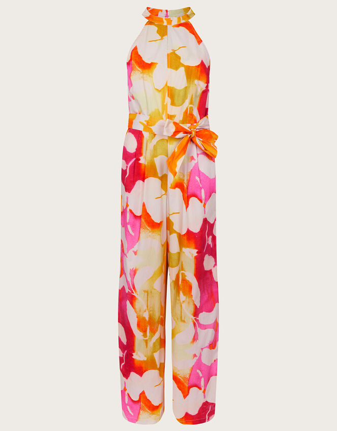 Elaxi Abstract Print Jumpsuit Pink | Jumpsuits | Monsoon UK.