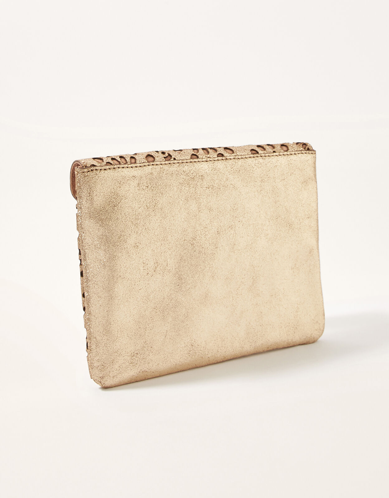 metallic leather purse