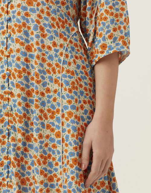 Mirla Beane Mini Bloom Floral Short Dress, Orange (ORANGE), large