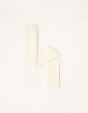 Plush Bow Diamond Tights , Ivory (IVORY), large