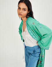 Sylvia Embroidered Kimono, Green (MINT), large