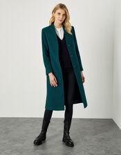 Charlie Single-Breasted Coat, Teal (TEAL), large
