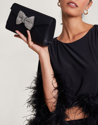 Diamante Bow Clutch, , large
