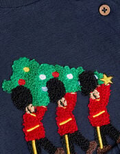 Newborn Christmas London Guards Sweatshirt & Joggers Set, Blue (NAVY), large