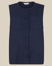 Bridget Button Tank Top, Blue (NAVY), large